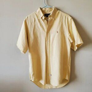 Ralph Lauren Blue Label Vintage Mens Short Sleeve Cotton Button Front Shirt